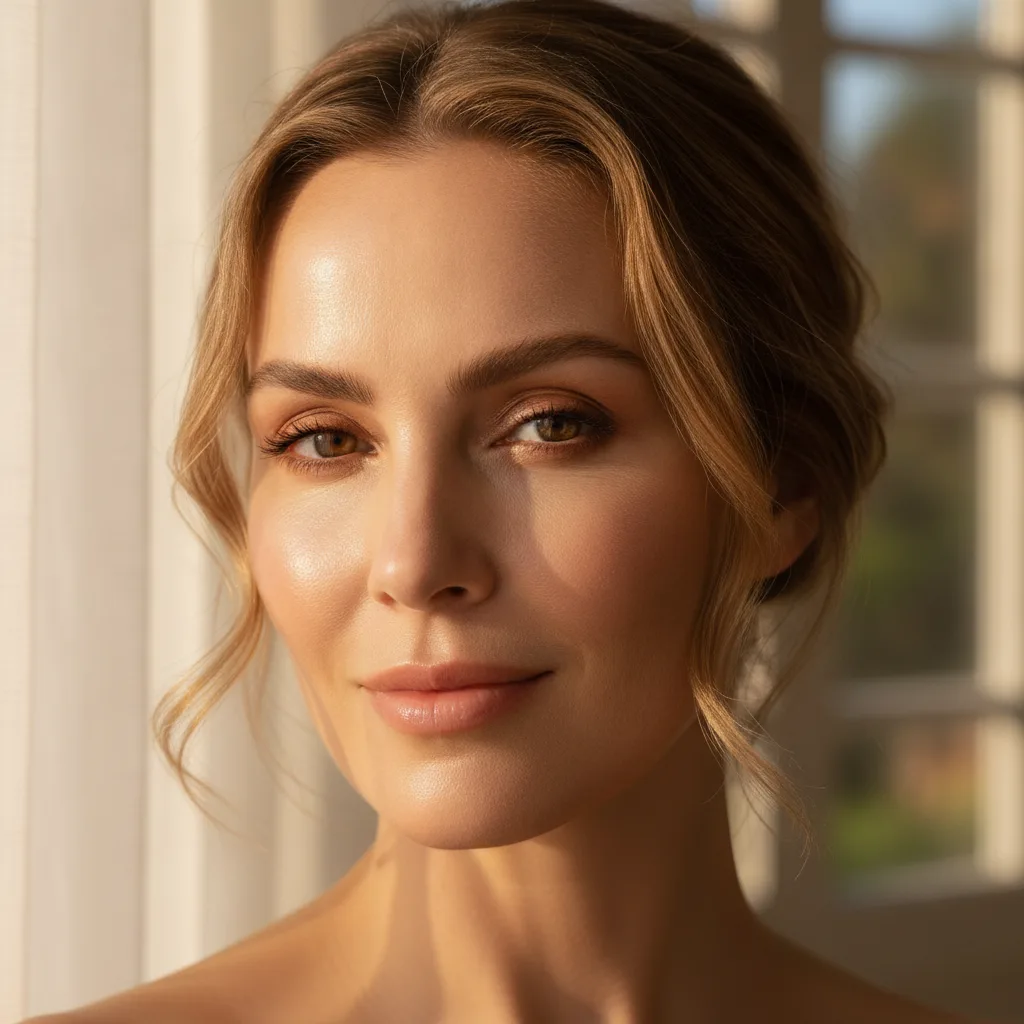 Woman with luminous glowing skin