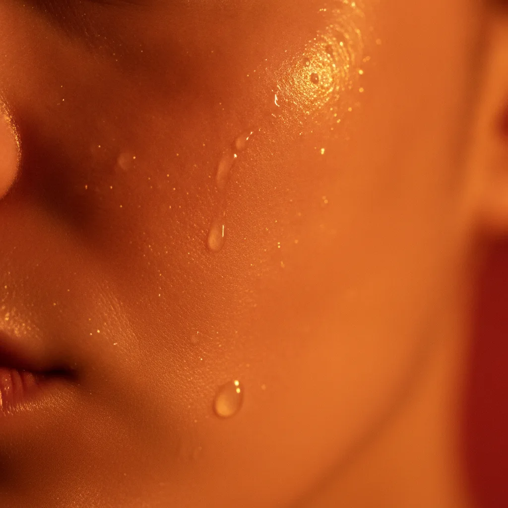 Plump glowing skin close-up