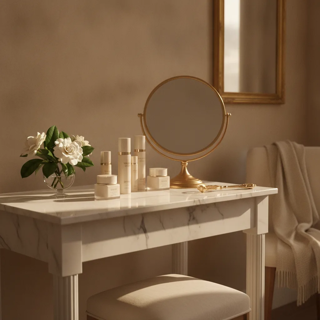 Elegant dressing table setting